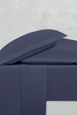 Lenzuolo sopra in raso di cotone 80 fili/cm² Uni 1 Barata - Navy