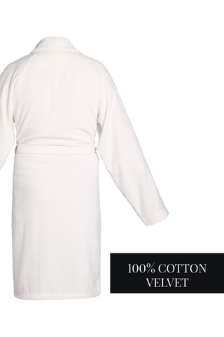 Accappatoio in velluto Uni - Bianco