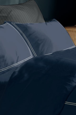 Lenzuolo sopra in raso di cotone 80 fili/cm² Annecy - Navy