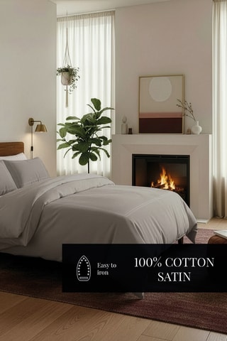 Lenzuolo sopra in raso di cotone 80 fili/cm² Annecy - Taupe