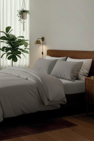 Parure copripiumino in raso di cotone 80 fili/cm² Annecy - Taupe