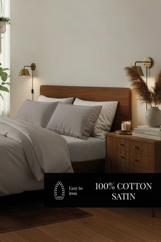 Parure copripiumino in raso di cotone 80 fili/cm² Annecy - Taupe