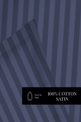 Parure copripiumino in raso di cotone 80 fili/cm² - Blu scuro