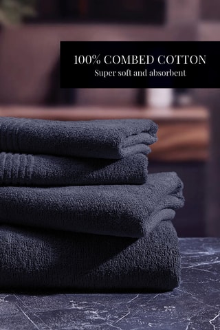 2 teli doccia Ecume - Blu scuro - 70 x 140 cm