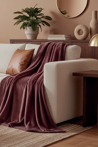 Plaid in pile Uni - Bordeaux - 130 x 160 cm