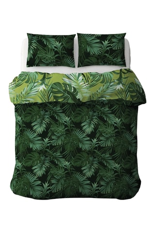 Parure copripiumino in raso di cotone 80 fili/cm² Selva - Verde