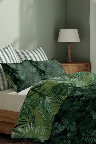 Parure copripiumino in raso di cotone 80 fili/cm² Selva - Verde