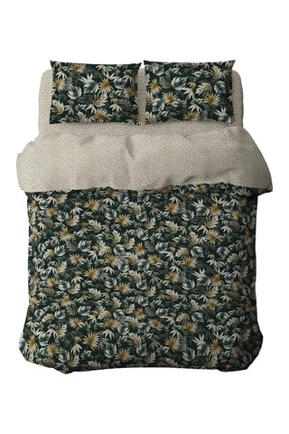Parure copripiumino in raso di cotone 80 fili/cm² Nuit tropicale - Verde 