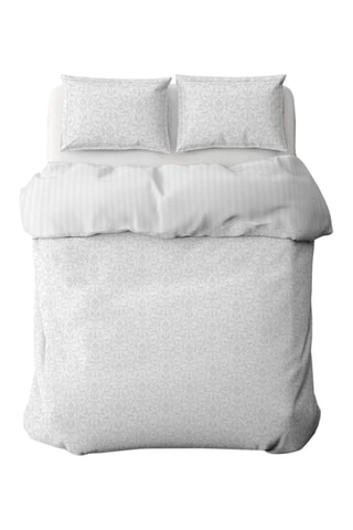 Parure copripiumino in raso di cotone 80 fili/cm² Symphonie classique - Bianco