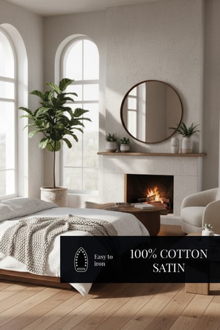 Parure copripiumino in raso di cotone 80 fili/cm² Symphonie classique - Bianco