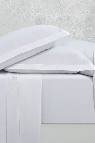 Parure lenzuola in raso di cotone 80 fili/cm² Uni 1 Baratta - Bianco