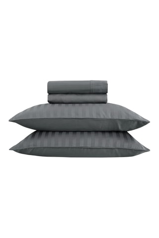 Parure lenzuola in raso di cotone 80 fili/cm² - Grigio scuro