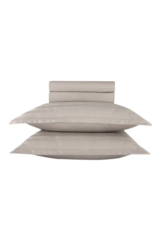 Parure lenzuola in raso di cotone 80 fili/cm² - Taupe