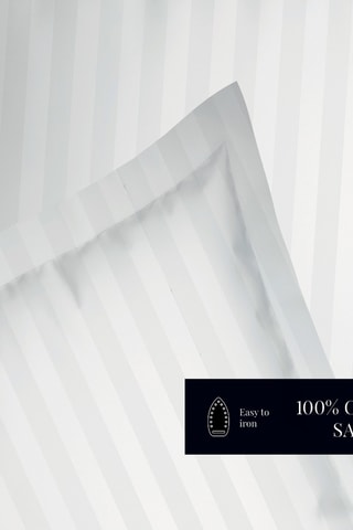 Parure lenzuola in raso di cotone 80 fili/cm² - Bianco