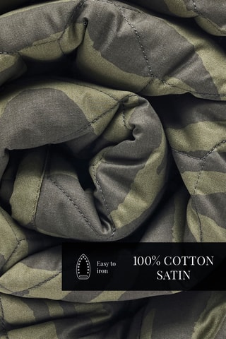 Copriletto in raso di cotone 80 fili/cm² Evasion zébrée - Verde 