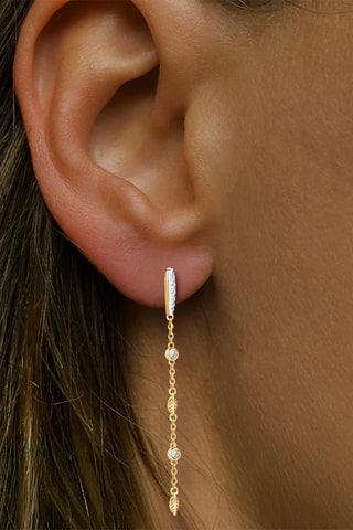 Pendientes - Plata chapada en oro amarillo y plata