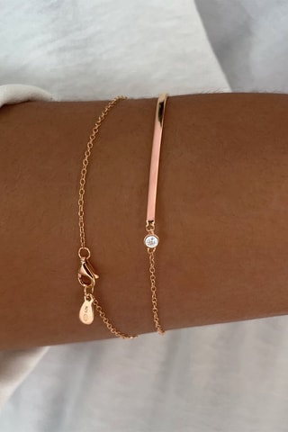 Pulsera - Plata chapada en oro rosa