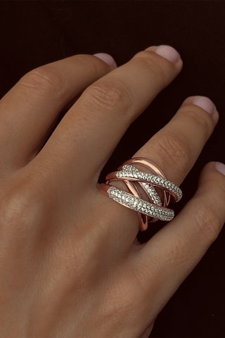 Anillo - Plata chapada en oro rosa