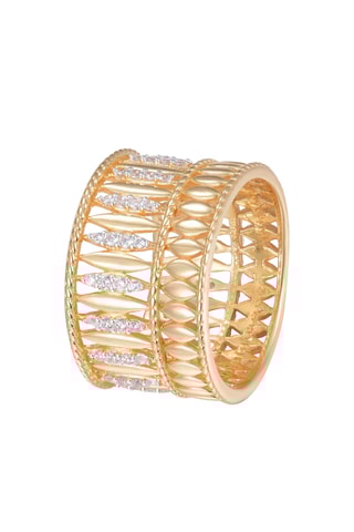 Anillo - Plata chapada en oro amarillo y plata