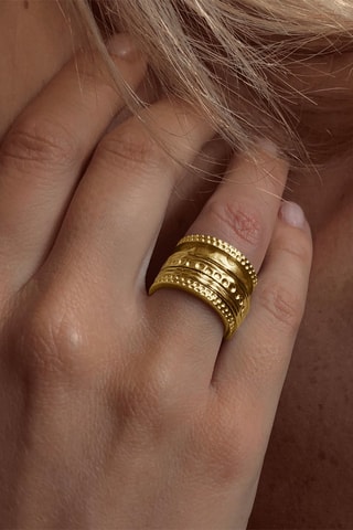 Anillo - Plata chapada en oro amarillo