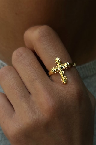 Anillo - Plata chapada en oro amarillo