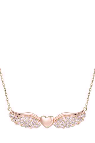 Collar - Plata chapada en oro rosa y circones