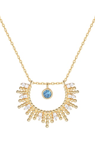 Collar - Plata chapada en oro amarillo, circones y espinela