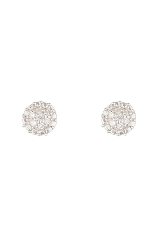 Orecchini Round Stud - Oro giallo e diamanti