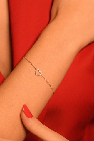 Bracciale Tu portes mon coeur - Oro bianco e diamanti