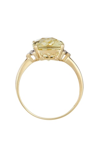 Anello Green Hill - Oro giallo, quarzo e diamanti