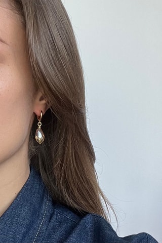 Boucles d’oreilles - Doré et blanc