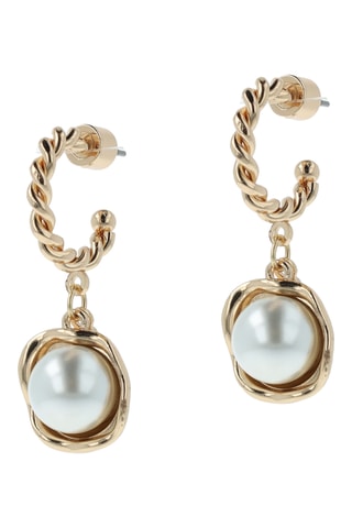 Boucles d’oreilles - Doré et blanc