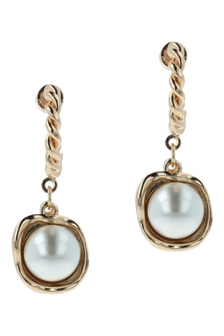 Boucles d’oreilles - Doré et blanc