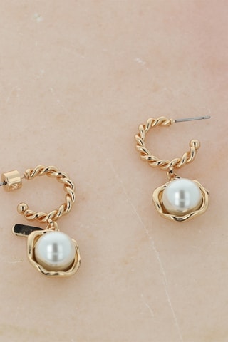 Boucles d’oreilles - Doré et blanc