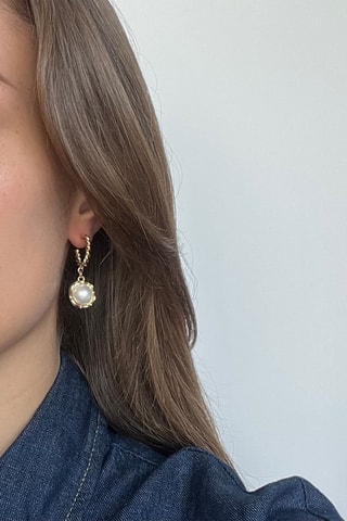 Boucles d’oreilles - Doré et blanc