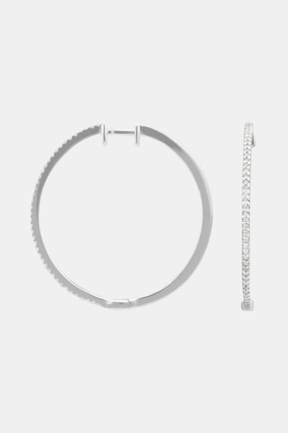 Créoles Elégantes  Or blanc et diamants