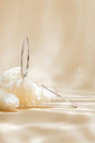 Créoles Elégantes  Or blanc et diamants