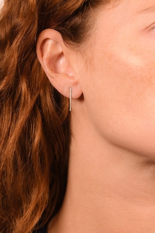 Boucles d'oreilles Straight fall - Or blanc et diamants