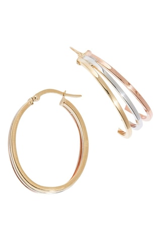 Créoles Orion - Or jaune, or rose et or blanc