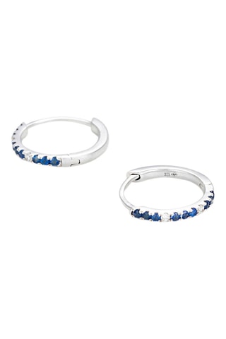 Créoles Ciel étoilé - Or blanc, diamants et saphirs