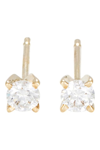 Puces Single Diamond - Or jaune et diamants