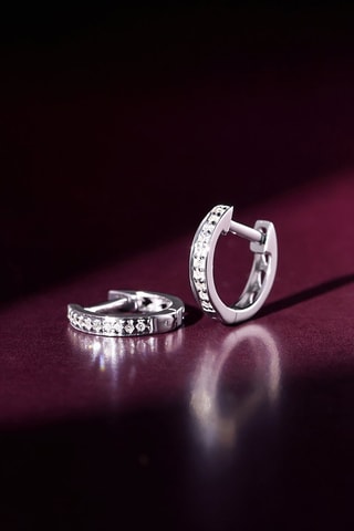 Créoles Anneau PM - Or blanc et diamants