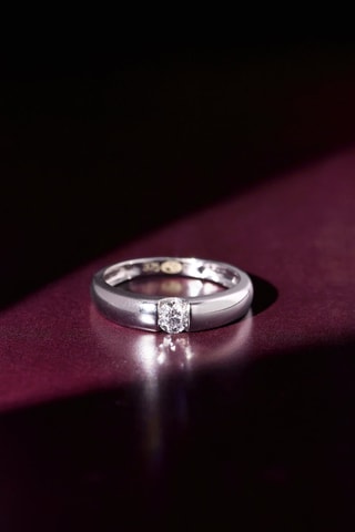 Solitaire Calabria - Or blanc et diamant