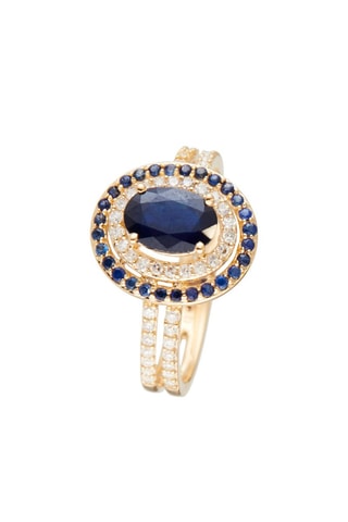 Bague Firenze Nouvelle - Or jaune, diamants et saphirs