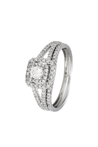 Bague Carré Somptueux - Or blanc et diamants