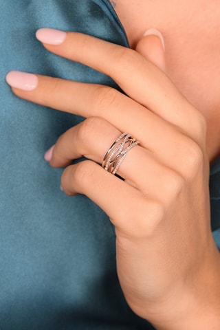 Bague Entrelacs Eternel - Or blanc et diamants