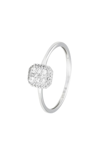 Bague Solitaire Regina - Or blanc et diamants