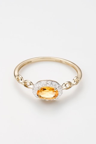 Bague Mélusine - Or jaune, diamants et citrine