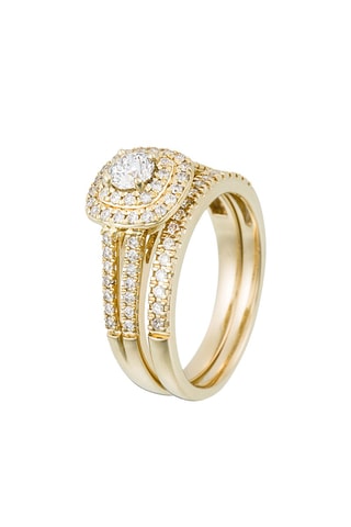 Bague Duo de Bagues Carré Passion - Or jaune et diamants