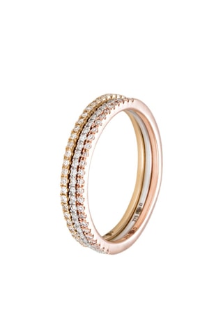 Bague triple Belles Alliances - Or rose, or blanc, or jaune et diamants